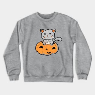 Cat in a Pumpkin Crewneck Sweatshirt